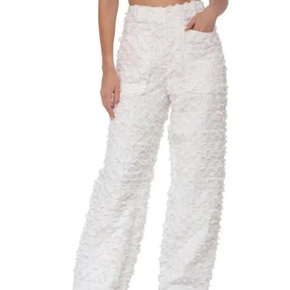 AVEC LES FILLES  White Trapped Wide Leg Pant Sz: XL - Picture 1 of 12